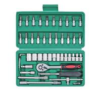 Coffret Douille Cliquet pour Outillage Jeu Douilles 1/4 Pouces Outil Réparation Automobile Clé Dynamométrique À Cliquet Pour Combo Ensemble Réparation Outils Manuels Outil À Cliquet Et Étui