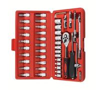 Coffret Douille Cliquet pour Outillage Kit D'outils De Réparation Automobile Clé Dynamométrique À Cliquet Jeu De Douilles De Tournevis Pour Les Amateurs De Mécanique Automobile 46 Pièces
