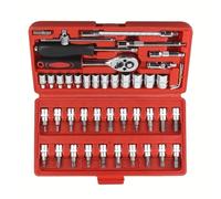 Coffret Douille Cliquet pour Outillage Kit D'outils De Réparation Automobile Clé Dynamométrique À Cliquet Jeu De Douilles De Tournevis Pour Les Amateurs De Mécanique Automobile 46 Pièces