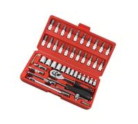 Coffret Douille Cliquet pour Outillage Kit D'outils Réparation Voiture/vélo Clé Dynamométrique À Cliquet Jeu De Douilles De Tournevis Pour Les Mécaniciens Automobiles Amateurs De Bricolage 46 Pièces