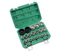 Coffret Douille et Accessoires ouille 1/2 Jeu De Douilles Multi-dents Pour 6 Et 12 Points Boîte De Douilles Externes Multi-dents Réparation Automobile 21 Pièces