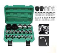 Coffret Douille et Accessoires Ensemble D'hexagones Intérieurs 21 Pièces Outil À Cliquet Portable Douille À Prune Bras Court À Douze Angles Outils Réparation Voiture Outils Manuels Et Étui