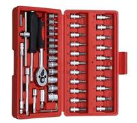 Coffret Douille et Accessoires Jeu De Clés À Douille 46 Pièces Outil De Réparation Automobile Cliquet Couple Pour Combo Boîte À Outils Mécaniques Kit D'outils La Maison Avec Outils À Main