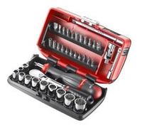 Facom Gamme Facom 1/4" - Eléments d'entraînement, embouts Série 1, clé à six pans creux, clé à cliquet réversible pouce, boîte ultra-compacte 38 pcs. Quantité:1