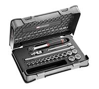 Coffret Douilles 3/8" 6 Pans métriques, Cliquet J.161B, 18 Pièces