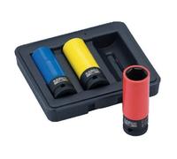 Coffret douilles à choc pour roues - BAHCO - BWSS12P3 - 17/19/21 mm - 3 pièces - Protection plastique