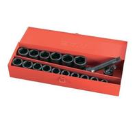 Coffret douilles à chocs 3/4'' 19 à 42 mm et accessoires - 18 pièces SAM OUTILLAGE