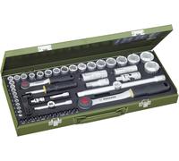 Coffret douilles complet avec cliquet 1/4 et 1/2" (56 pièces) - PROXXON - 23040"