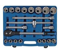 COFFRET DOUILLES CV 12 PANS 19 A 50 MM 3/4 CLIQUET ET ACCESSOIRES