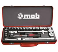 Coffret métallique 1/2" 25 pièces 6 pans cliquet rond Mob 998001