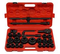 Coffret Douilles Poids Lourd Impact 3/4" 1" 21-65mm 26 Pièces Pro Atelier | Acier 45, phosphatation noire, 6 pans, cliquet 72 dents, rotation 5°, 20 douilles, pour mécaniciens, garages, ateliers