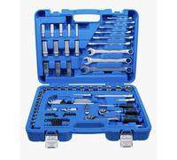 Coffret douilles SAE pouces 92 pièces 1/4 3/8 cliquets 72 dents clés BGS Technic