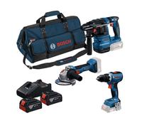 Coffret d'outils BOSCH 3 pièces 18 V : GSB + GWS + GBH + 3 × GBA 5,0 Ah + GAL 12 V/18 V-80 0615A500AH