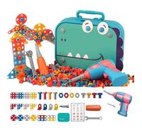 Coffret D'outils Créatifs pour Enfants Boîte à Outils de Jeu Magic Montessori Jouet Perceuse Electrique pour Enfants 3 Ans et Plus