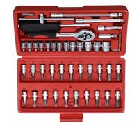 Coffret d'outils de mécanicien Jeu De Clés À Douille 46 Pièces Outil De Réparation Automobile Moto Domestique Cliquet Couple Pour Combo Boîte À Outils Mécaniques