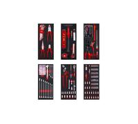 Coffret d'Outils - EINHELL ACCESSORIES - Kit servante 6 pads - 287 pièces - Embouts S2 - 6 inserts organisés