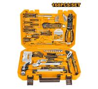 Coffret d'outils - INGCO - 168 pièces - Complet - 40 embouts & 9 douilles - Ruban 3 m & niveau 225 mm