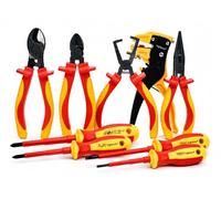 Coffret d'outils INGDAUM® VDE, 9 pièces, 5 pinces, 2 tournevis plats et 2 tournevis Pozidriv/Phillips, isolés contre 1000 (Version 9.3)