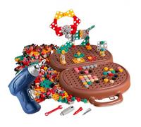 Coffret d'Outils Jouet pour ,Coffret à Outils Créatif avec Perceuse 203 Pièces - Jeu Éducatif et Loisir pour Anniversaire Voyage Familial Scolaire Maison Fête