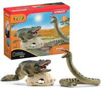 Coffret Duel Aligator/Anaconda, figurines animaux sauvages, Schleich 42559 Wild Life, Pour enfant des 3 ans