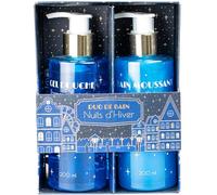 Coffret Duo de Bain Nuits d’Hiver - Gel Douche Parfumé 200 ml et Sels de Bain 100g - Moment Détente - Cadeau Femme, Soins Corps, Peau - Rituel Bain Cocooning Relaxant - French Tendance