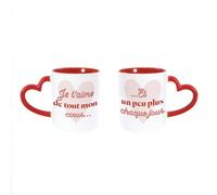 Coffret Duo Les Mugs des Amoureux Coeurs Rouges