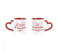 Coffret Duo Les Mugs des Amoureux Cœurs Rouges
