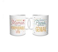 STC Coffret duo de mugs Maman Formidable & Papa Génial
