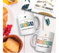 Coffret duo mugs papa maman a paillettes