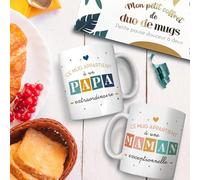 Coffret duo mugs papa maman a paillettes
