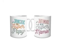 Coffret duo Mugs ' Papy Mamie ' Paillettes