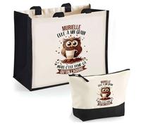 Coffret duo - PLANETEE - Murielle - Jute & Coton - Motif Chouette - Personnalisable
