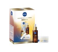 NIVEA - Coffret Soin Visage Anti-Âge Q10 Anti-Rides - Sérum Double Action Anti-Rides (30 ml) + Soin de Jour Anti-Rides & Fermeté (50 ml) - Q10 Pur, Créatine & Glycostop - Tous Types de Peaux
