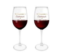 COFFRET DUO VERRES À PIEDS TRINQUONS À L'AMOUR Transparent