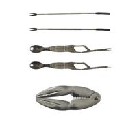 Coffret d'Ustensiles Crustacés ""5 Pièces"" 20cm Gris