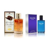 Coffret Eau De Cologne Homme Choco Musk (50 Ml) Et Ocean Blue (100 Ml) Eau De Parfum Notes De Musc, Chocolat Au Lait Et Vanille Parfum Longue Durée Cadeau Pour Homme
