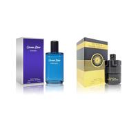 Coffret Eau De Cologne Pour Homme (3,4 Oz/100 Ml X 2 Pièces) Ocean Blue & Hunter Noir Absolu Eau De Parfum Pour Homme Notes De Parfum Boisé, Épicé, Agrumes Et Aromatique