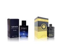 Coffret Eau De Cologne Pour Homme (3,4 Oz/100 Ml X 2 Pièces) Savage Ext&hunter Noir Absolu Eau De Parfum Pour Homme Notes De Parfum Boisé, Épicé, D'agrumes Et Aromatique