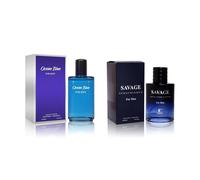 Coffret Eau De Cologne Pour Homme (3,4 Oz/100 Ml X 2 Pièces) Savage Ext&ocean Blue Eau De Parfum Pour Homme Notes De Parfum Boisé, Épicé, D'agrumes Et Aromatique