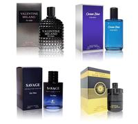 Coffret Eau De Cologne Pour Homme (3,4 Oz/100 Ml X 4 Pièces) Eau De Parfum Pour Homme Notes De Boisé, Épicé, D'agrumes Et Parfum Aromatique Longue Durée