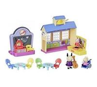 Coffret ecole peppa pig - salle de vec sons 3 figurines et accessoires - aventure scolaire - set jouet enfant et carte animaux