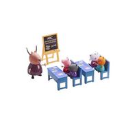 Coffret Ecole Salle de classe Peppa Pig : 5 Figurines, Tableau, Bancs, Tables - Set Jouet prescolaire enfant + carte animaux