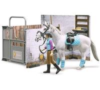 bruder 62506 - bworld Ecurie avec cheval et cavalière, Ferme équestre, Animal, Ferme