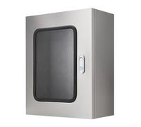 Coffret Electrique Acier Inoxydable 304, Indice D'étanchéité Ip65, Boitier Electrique Usage Extérieur/Intérieur Serrure, Équipé D'une Plaque Montage D'une Fenêtre Visualisation(50x70x25cm/20x28x10in)