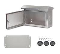 Coffret Electrique, Boitier Electrique Etanche en Acier Inoxydable, Boite de Derivation Etanche Exterieur avec Plaque de Montage et Couvercle à Charnière(40x30x17cm/16x12x7in)