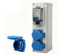 Coffret Electrique de Chantier 16A, Tableau Electrique 250V 2P Boitier Electrique Etanche avec Interrupteur fi Disjoncteurs Electriques IP54 Prise Extérieure pour Intérieurs et Extérieurs