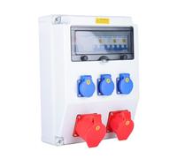 Coffret Électrique de Chantier Triphasé 400V, Coffret de Distribution Électrique Industriel avec Disjoncteur Différentiel 63A, Prises Industrielles 16A et 32A, Usage Professionnel BTP