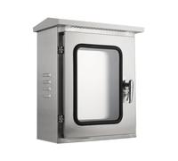 Coffret Électrique en Acier Inoxydable 304 Boîtier Contrôle Métallique | Coffret Électrique à Double Porte avec Plaque Galvanisée Serrure et Trous Câble Inférieurs(Outdoor,HxWxD（19.7x15.7x11.8in）)