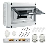 Coffret Electrique Etanche,5 8 12 Modules avec Terminaux et Rails Intégrés Boîte à Fusibles Distributeur en Saillie,Exterieur IP65 Abs de Surface en Plastique avec Porte Transparente (8 modules)