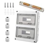 Coffret Electrique Etanche, Coffret Electrique Etanche Exterieur IP65 24 Modules, avec 7 Bornes, 4 Connecteurs, pour une Utilisation à l'extérieur, Sites Industriels, Postes de Charge (24 Modules)